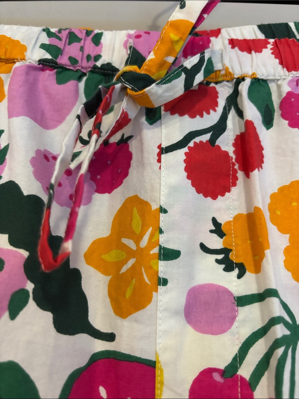 Printfresh White Fruit Print pajama set with Bright Red, Yellow & Green - Picture 10 of 14
